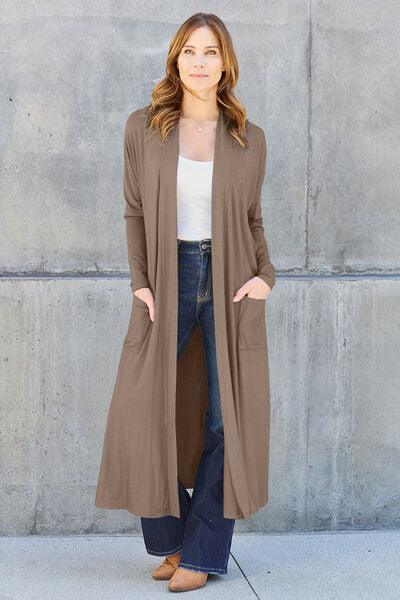 Get trendy with Basic Bae Full Size Open Front Long Sleeve Cover Up - available at Styles Code. Grab yours today!