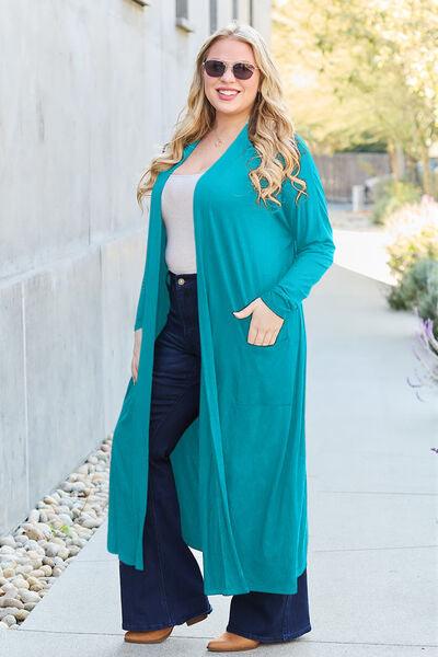 Get trendy with Basic Bae Full Size Open Front Long Sleeve Cover Up - available at Styles Code. Grab yours today!