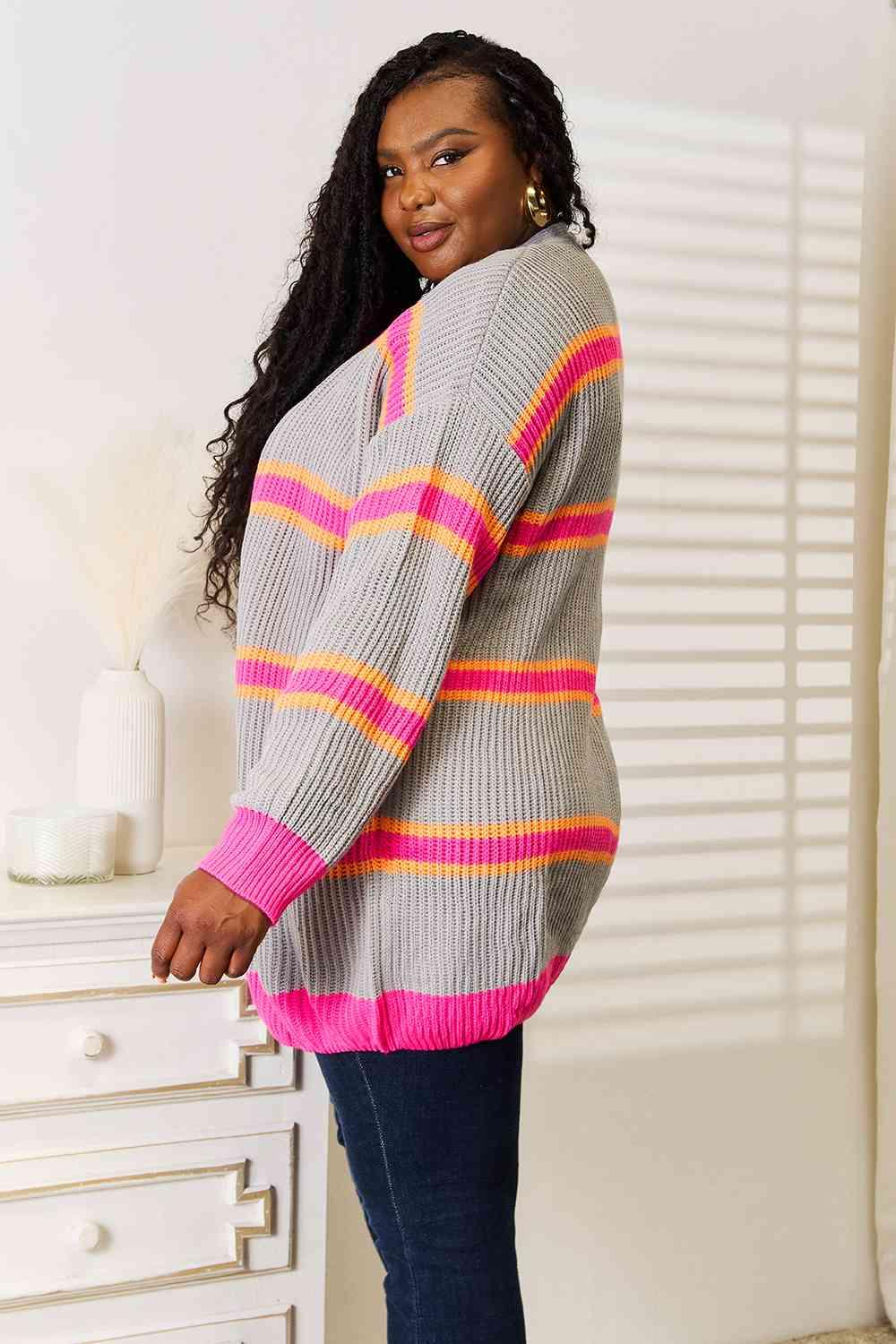 Get trendy with Ribbed Long Sleeve Cardigan - Cardigan available at Styles Code. Grab yours today!