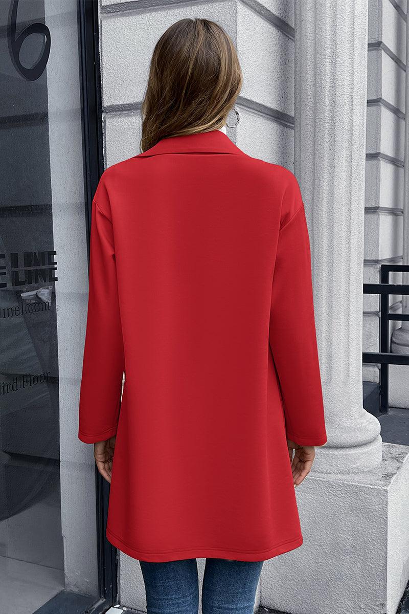 Get trendy with Lapel Collar Long Sleeve Blazer - Blazers available at Styles Code. Grab yours today!