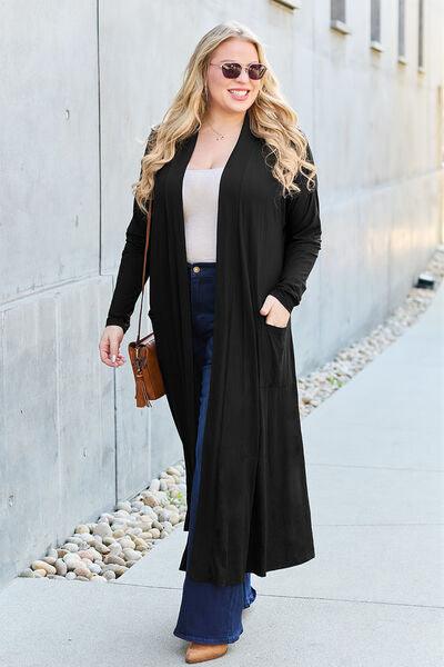 Get trendy with Basic Bae Full Size Open Front Long Sleeve Cover Up - available at Styles Code. Grab yours today!