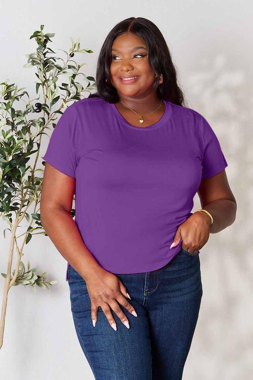 Get trendy with Full Size Round Neck Short Sleeve T-Shirt - available at Styles Code. Grab yours today!