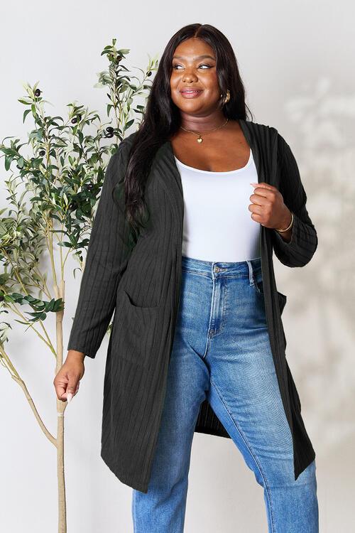 Get trendy with Full Size Hooded Sweater Cardigan - available at Styles Code. Grab yours today!