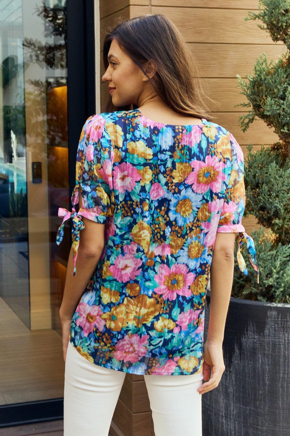 Get trendy with Full Size Floral V-Neck Blouse - available at Styles Code. Grab yours today!