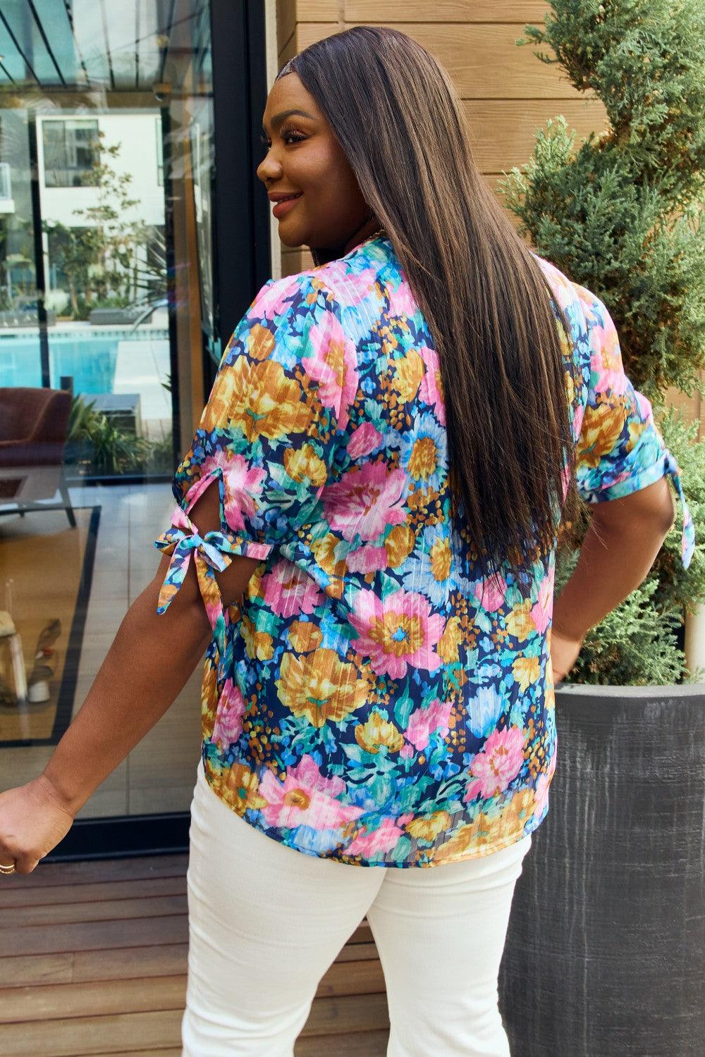 Get trendy with Full Size Floral V-Neck Blouse - available at Styles Code. Grab yours today!