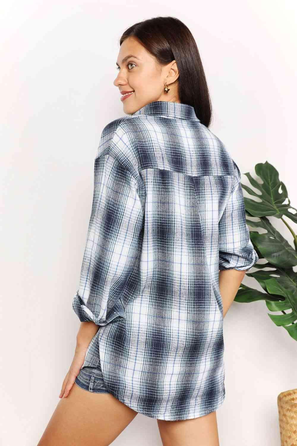 Get trendy with Plaid Dropped Shoulder Shirt - Shirt available at Styles Code. Grab yours today!