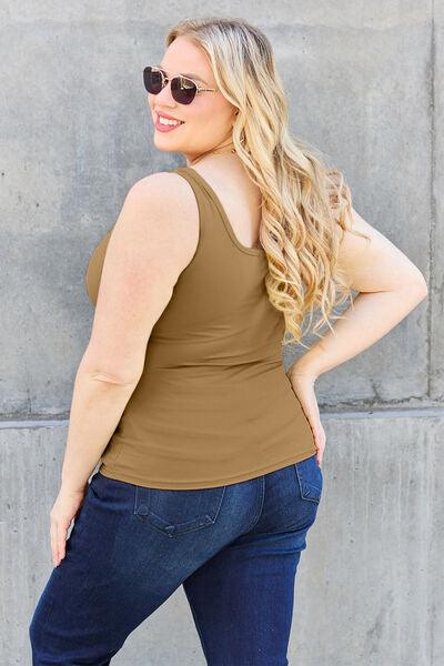 Get trendy with Basic Bae Full Size Square Neck Wide Strap Tank - available at Styles Code. Grab yours today!