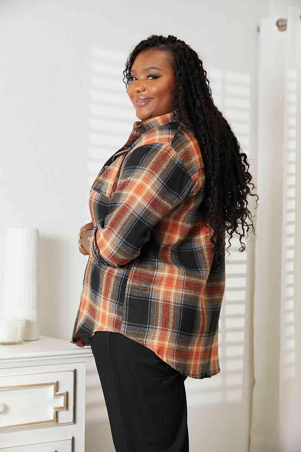 Get trendy with Plaid Dropped Shoulder Shirt - Shirt available at Styles Code. Grab yours today!