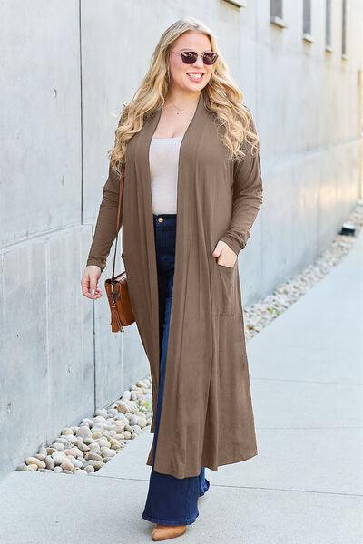 Get trendy with Basic Bae Full Size Open Front Long Sleeve Cover Up - available at Styles Code. Grab yours today!