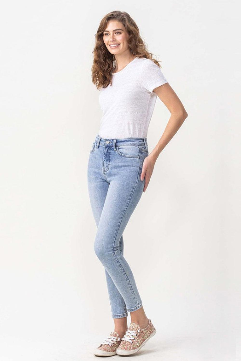 Get trendy with Full Size High Rise Crop Skinny Jeans - Jeans available at Styles Code. Grab yours today!