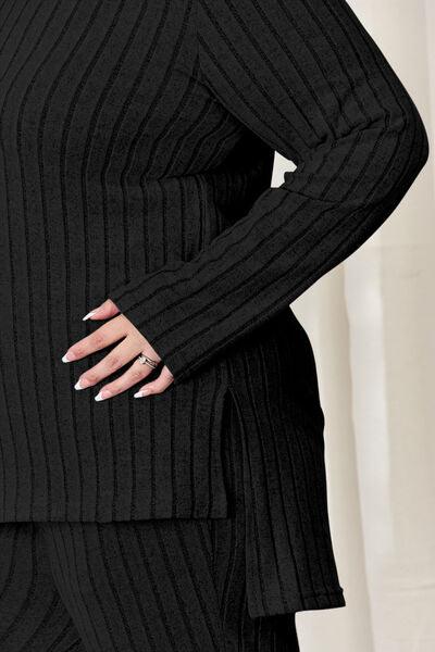 Get trendy with Full Size Ribbed Top and Wide Leg Pants Set - available at Styles Code. Grab yours today!