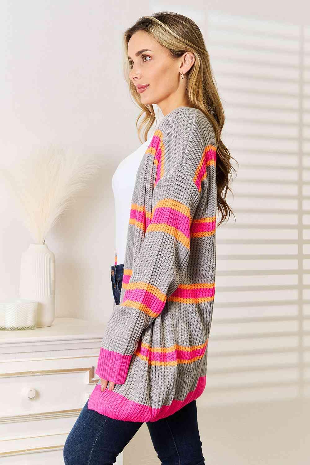 Get trendy with Ribbed Long Sleeve Cardigan - Cardigan available at Styles Code. Grab yours today!