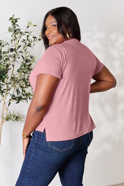 Get trendy with Full Size Round Neck Short Sleeve T-Shirt - available at Styles Code. Grab yours today!