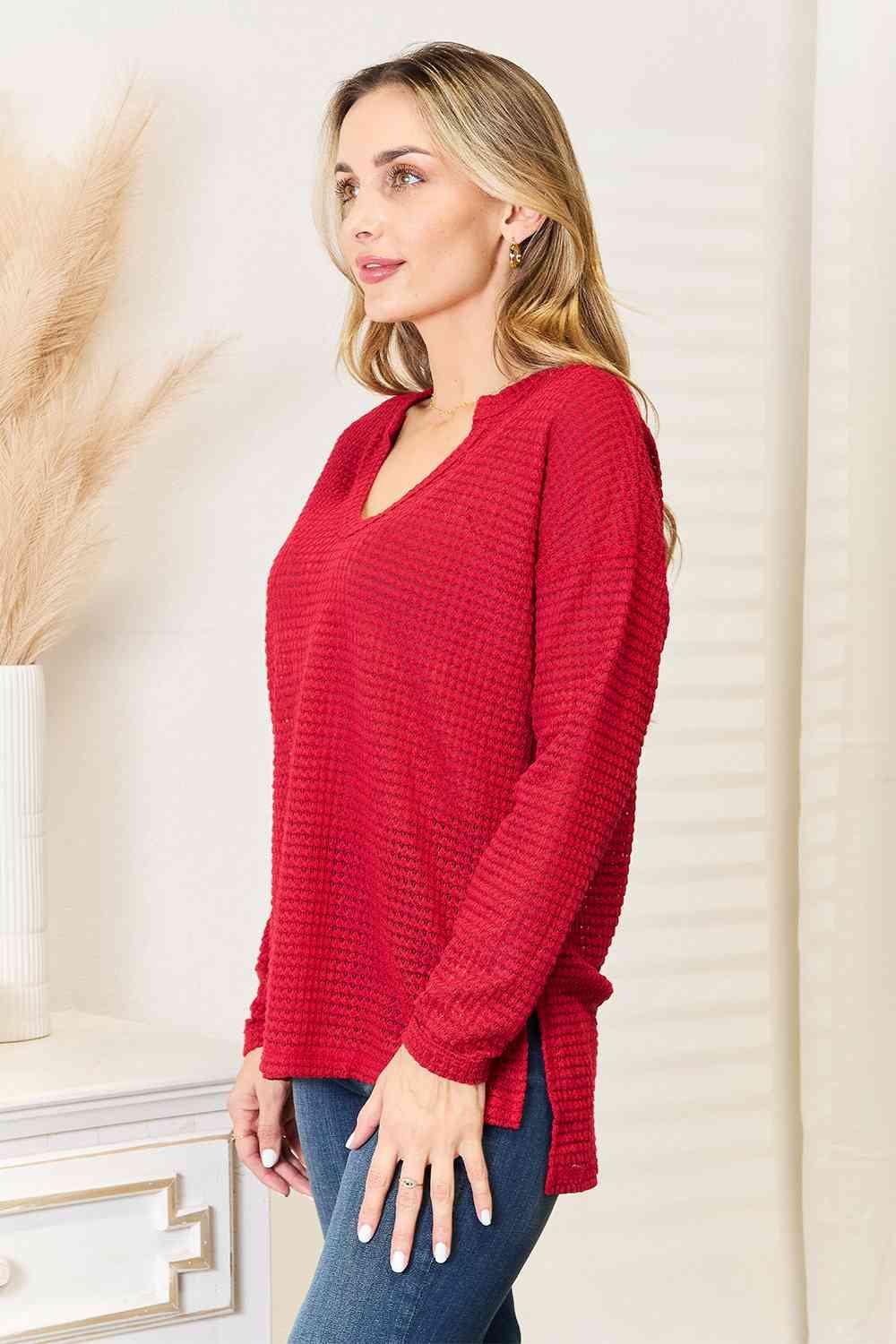 Get trendy with Full Size Wide Notch Relax Top - Tops available at Styles Code. Grab yours today!