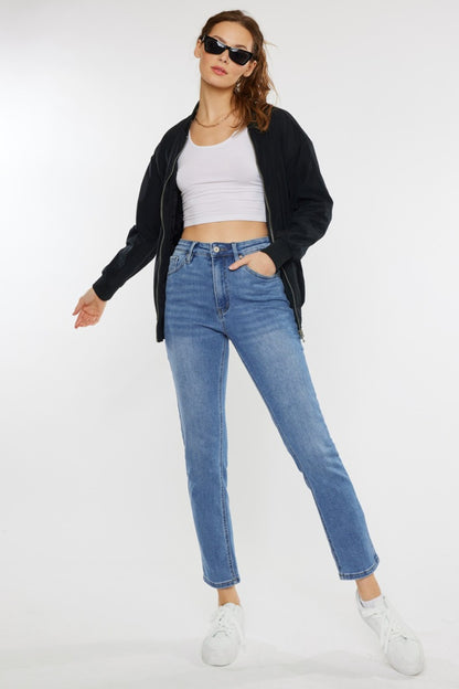 Get trendy with Kancan Full Size Cat's Whiskers High Waist Jeans - Plus Size available at Styles Code. Grab yours today!