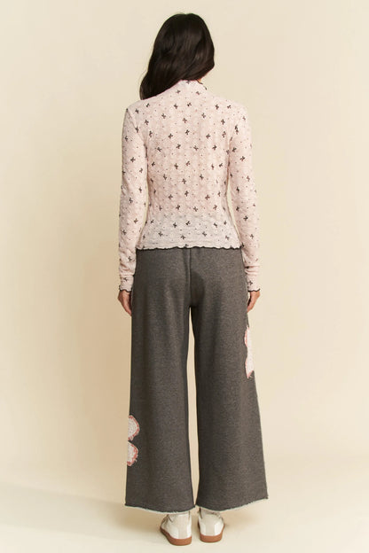 Get trendy with Ribbon Bow Long Sleeve Mesh Top - Top available at Styles Code. Grab yours today!