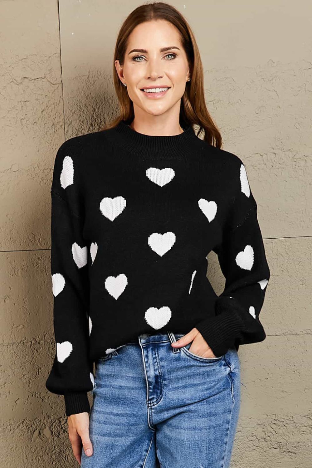 Get trendy with Lantern Sleeve Tunic Sweater - Sweaters available at Styles Code. Grab yours today!