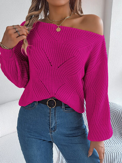 Get trendy with Openwork Long Sleeve Sweater - Sweaters available at Styles Code. Grab yours today!