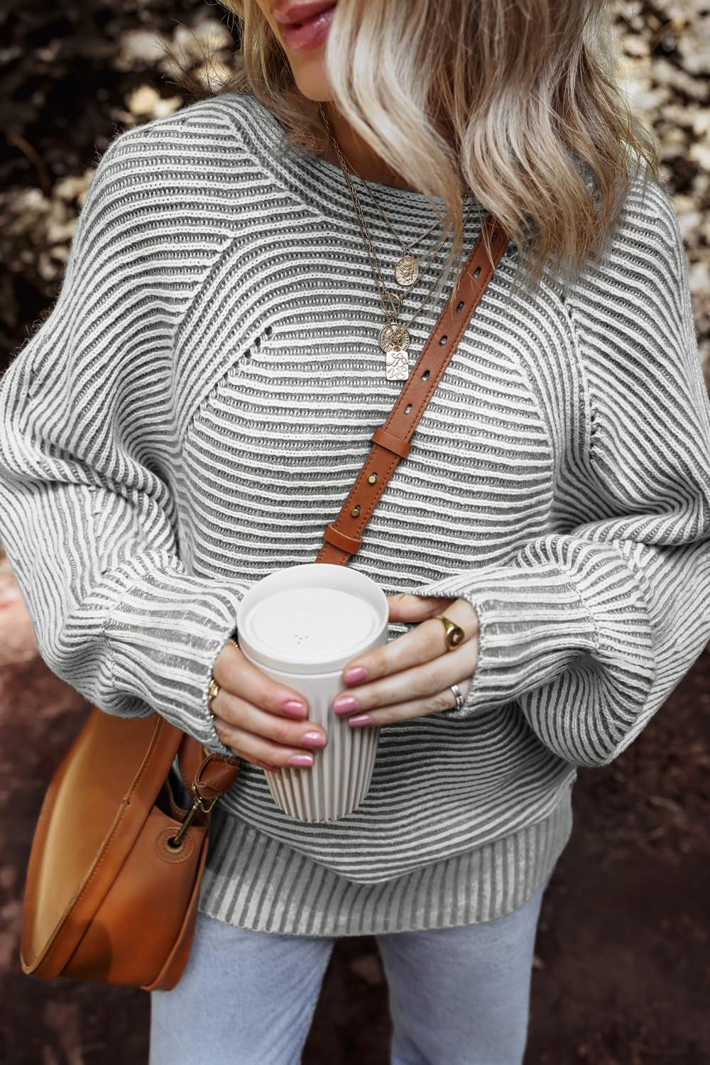 Get trendy with Textured Striped Round Neck Long Sleeve Top -  available at Styles Code. Grab yours today!