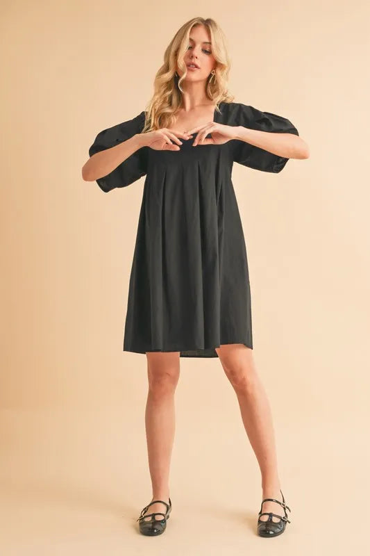 Get trendy with Square Neck Babydoll Dress - Dress available at Styles Code. Grab yours today!