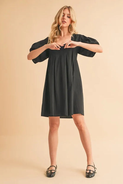 Get trendy with Square Neck Babydoll Dress - Dress available at Styles Code. Grab yours today!