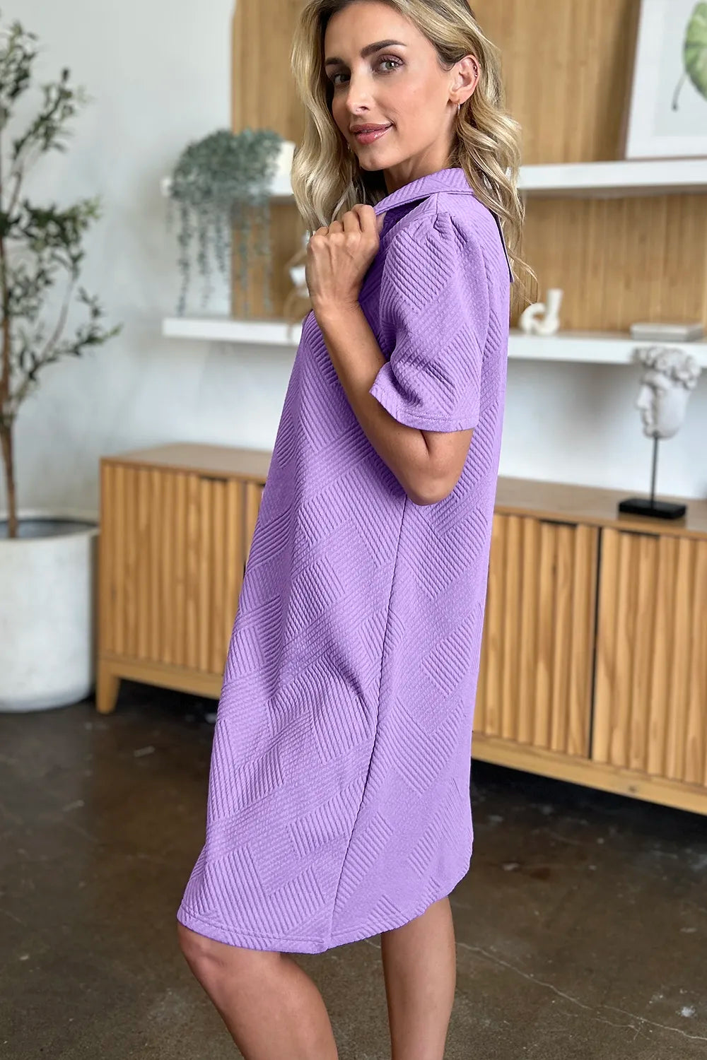 Get trendy with Full Size Collared Neck Dress - Dress available at Styles Code. Grab yours today!