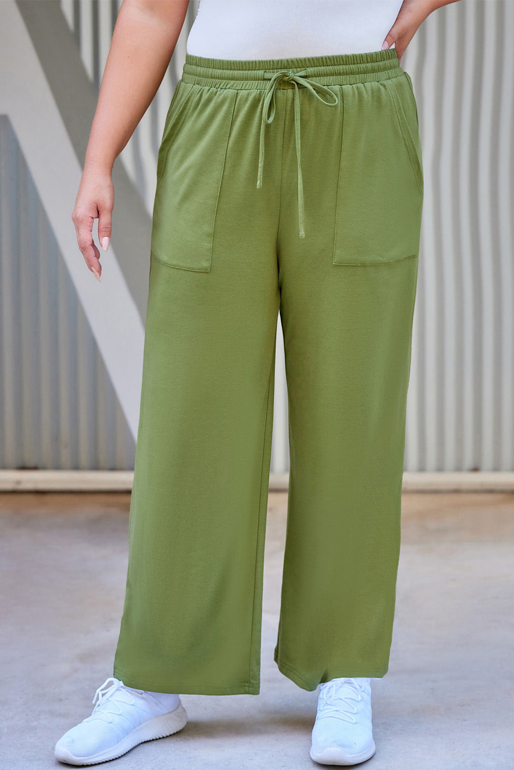 Get trendy with Plus Size Drawstring Straight Pants with Pockets - Plus Size available at Styles Code. Grab yours today!