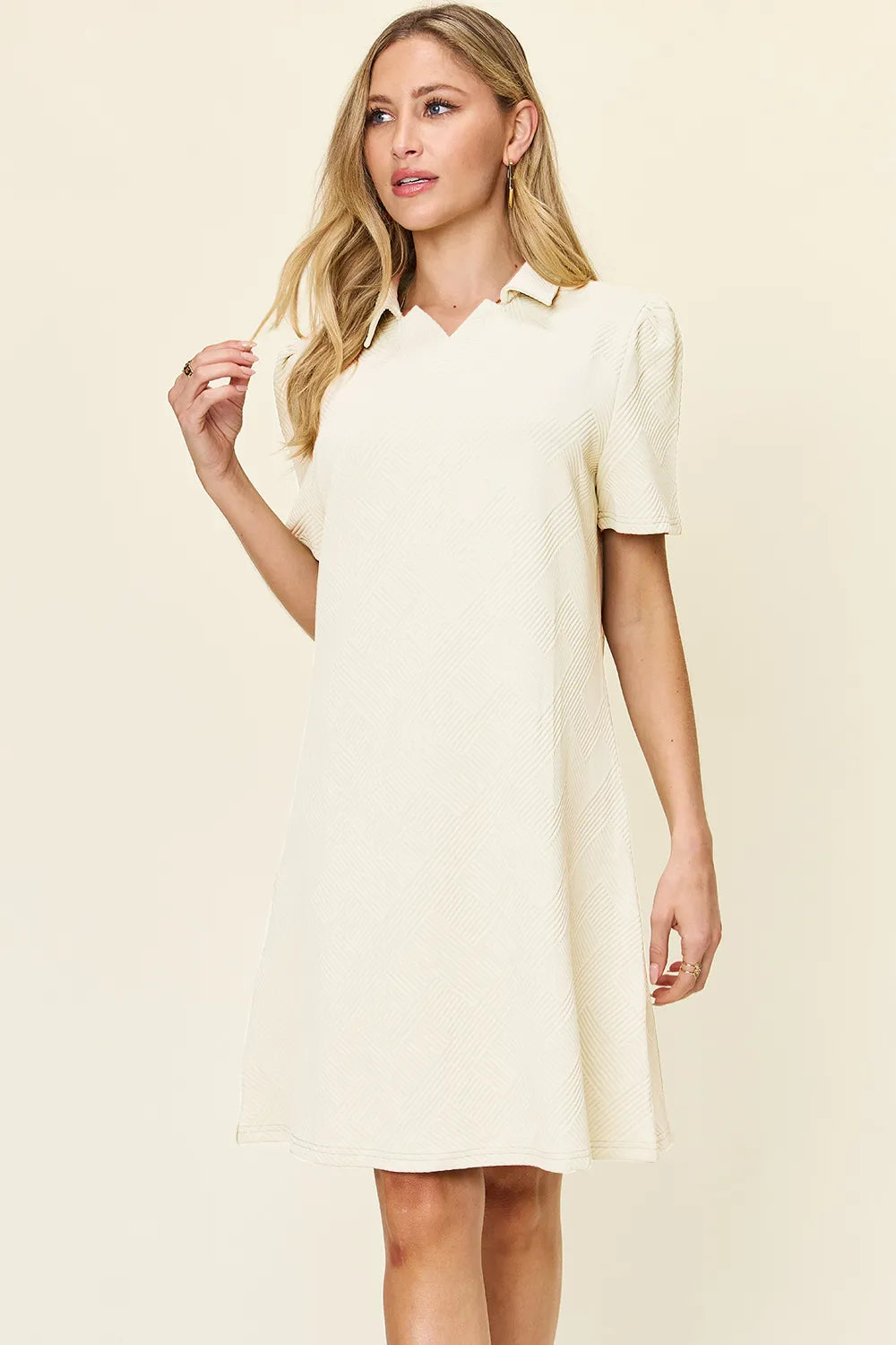 Get trendy with Full Size Collared Neck Dress - Dress available at Styles Code. Grab yours today!