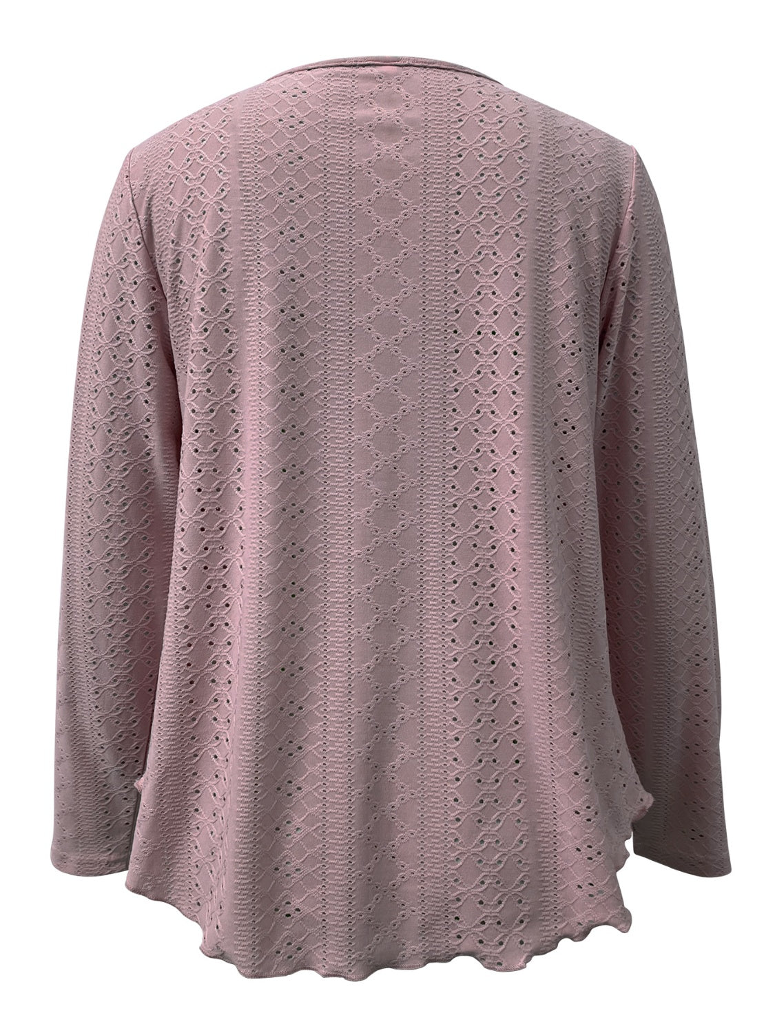 Get trendy with Eyelet Long Sleeve Blouse - Blouse available at Styles Code. Grab yours today!