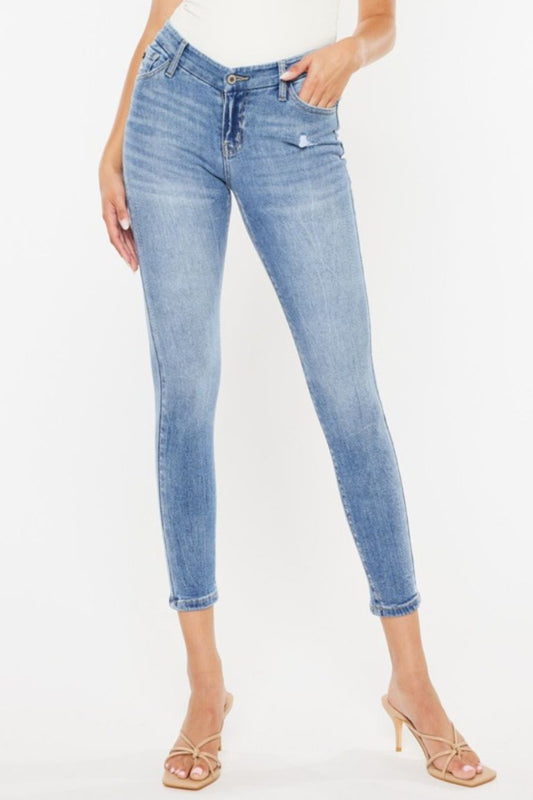 Get trendy with High Waist Cat's Whiskers Skinny Jeans - Jeans available at Styles Code. Grab yours today!