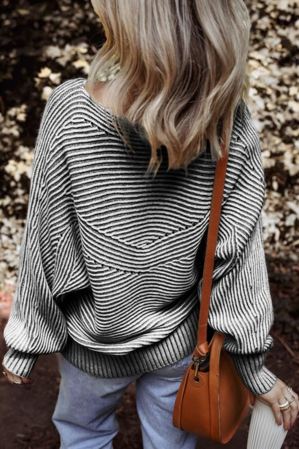 Get trendy with Textured Striped Round Neck Long Sleeve Top -  available at Styles Code. Grab yours today!