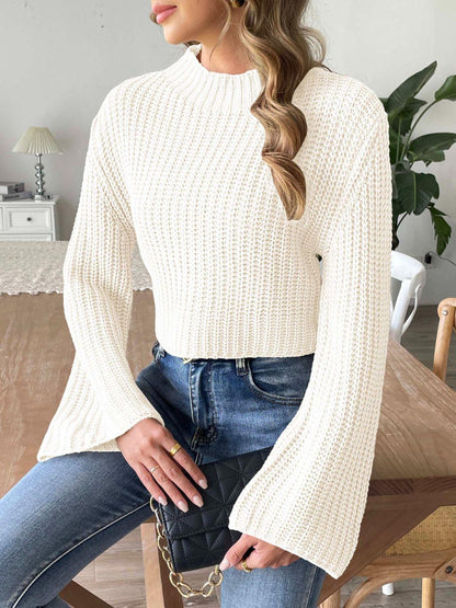 Get trendy with Mock Neck Long Sleeve Sweater -  available at Styles Code. Grab yours today!