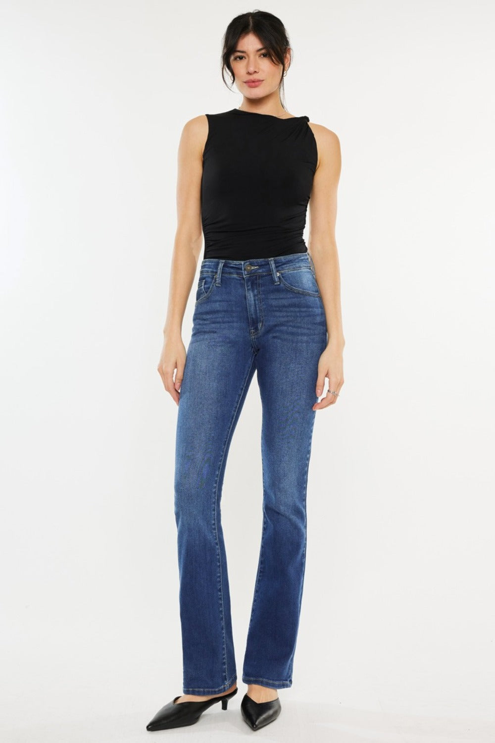 Get trendy with Kancan High Rise Slim Bootcut Jeans - Jeans available at Styles Code. Grab yours today!