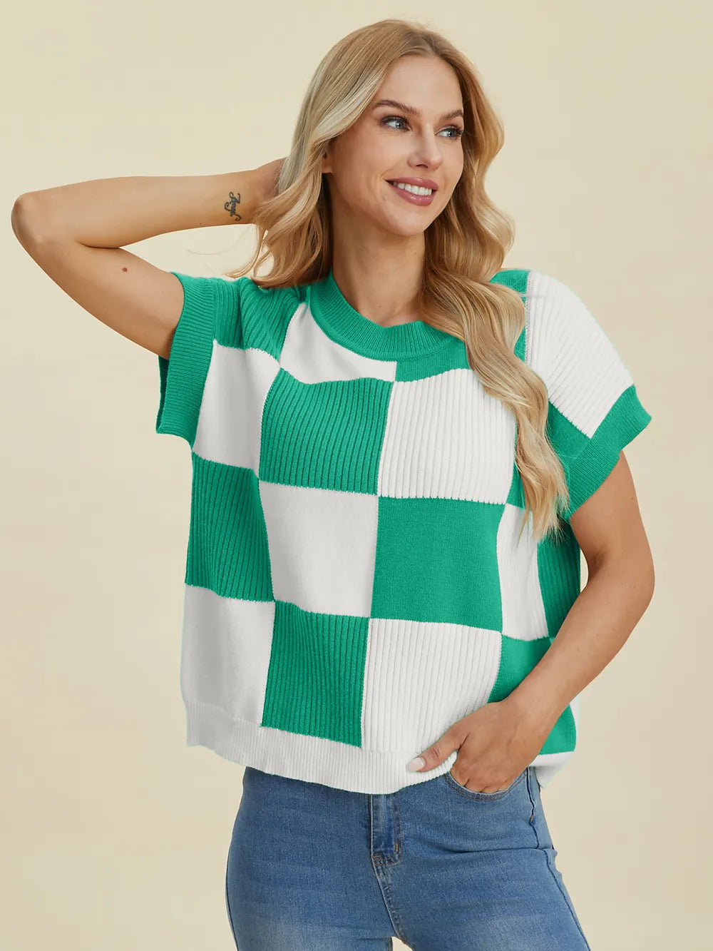 Get trendy with Full Size Round Neck Sweater Top - Top available at Styles Code. Grab yours today!