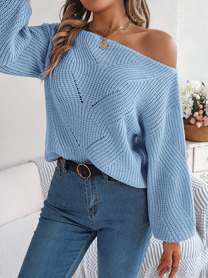 Get trendy with Openwork Long Sleeve Sweater - Sweaters available at Styles Code. Grab yours today!