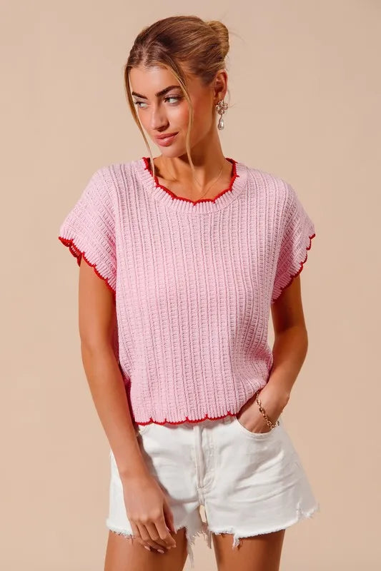 Get trendy with Textured Light Weight Sweater Top -  available at Styles Code. Grab yours today!