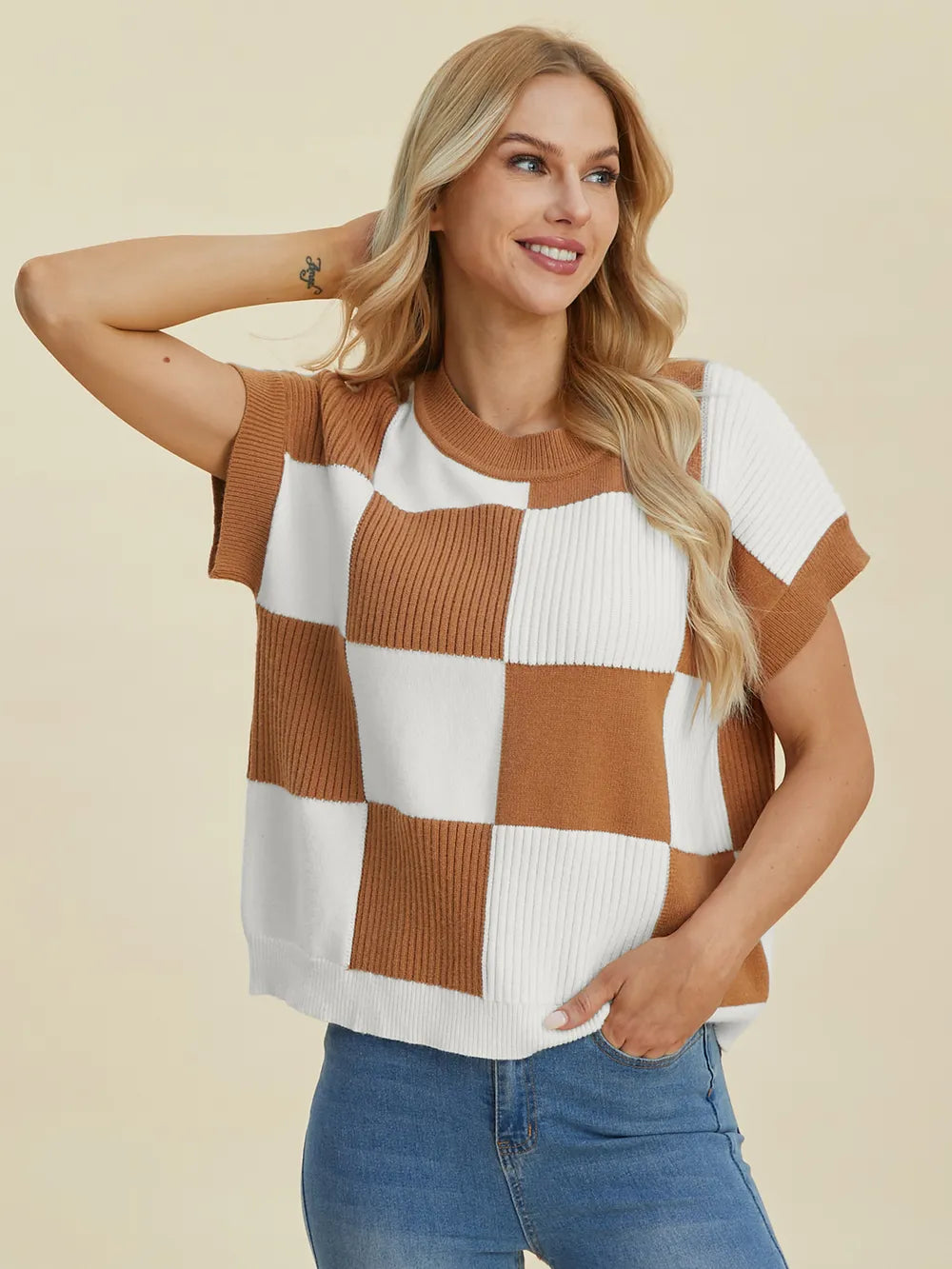 Get trendy with Full Size Round Neck Sweater Top - Top available at Styles Code. Grab yours today!