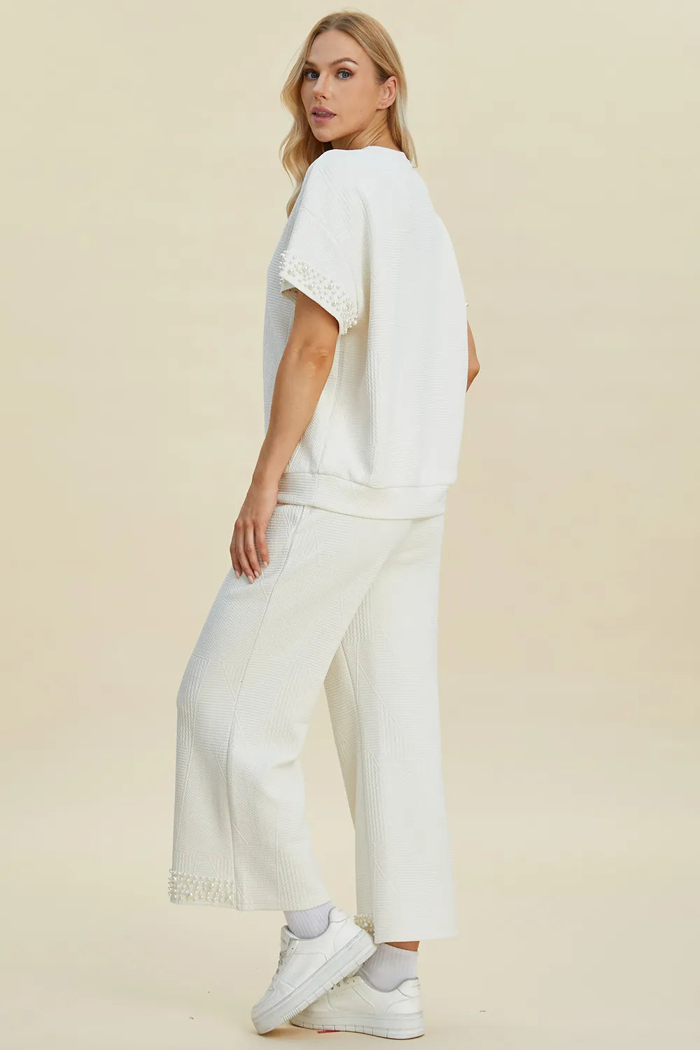 Get trendy with Round Neck Top and Pants Set - Two Piece Sets available at Styles Code. Grab yours today!