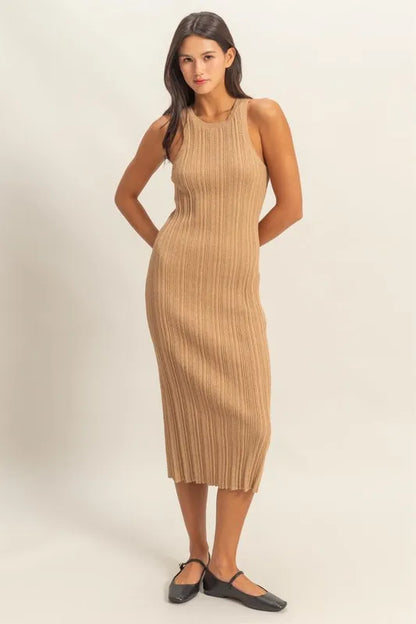Get trendy with Bodycon Ribbed Knit Dress - Dress available at Styles Code. Grab yours today!