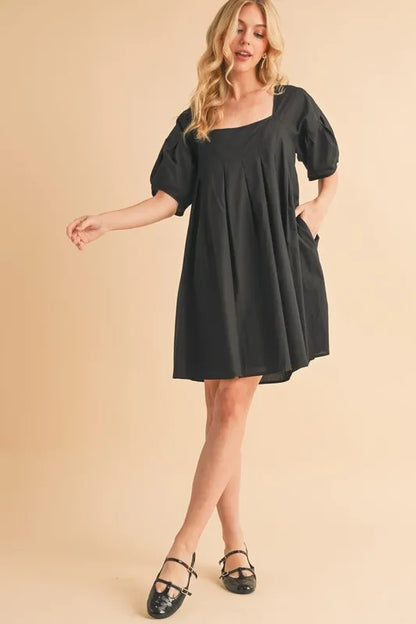 Get trendy with Square Neck Babydoll Dress - Dress available at Styles Code. Grab yours today!