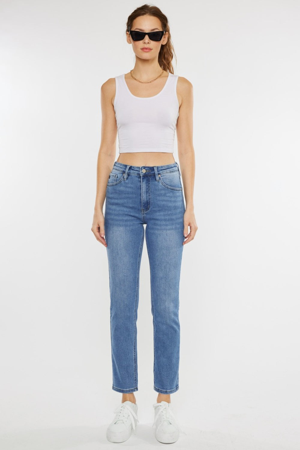 Get trendy with Kancan Full Size Cat's Whiskers High Waist Jeans - Plus Size available at Styles Code. Grab yours today!