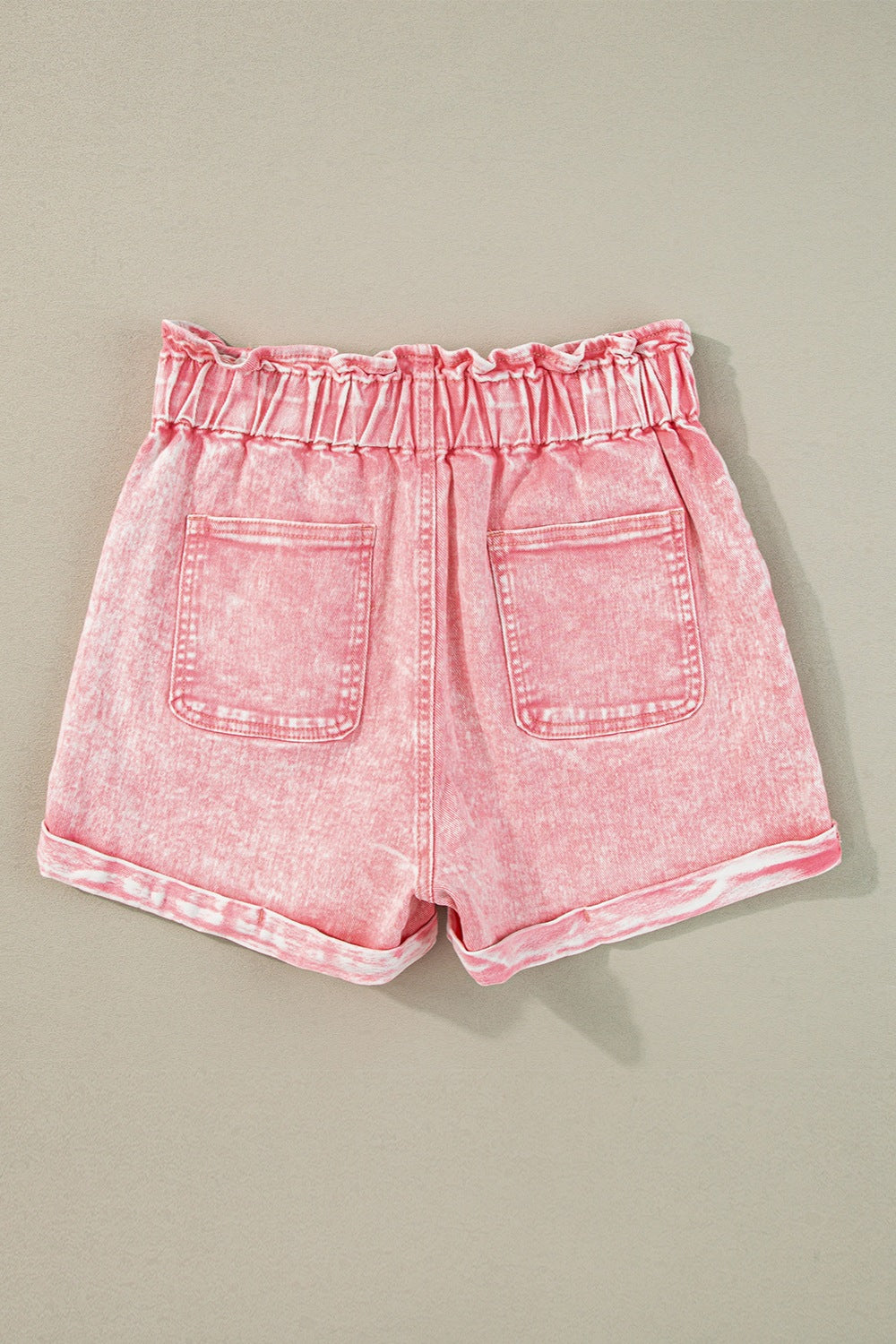 Get trendy with Paperbag Waist Denim Shorts - Denim Shorts available at Styles Code. Grab yours today!