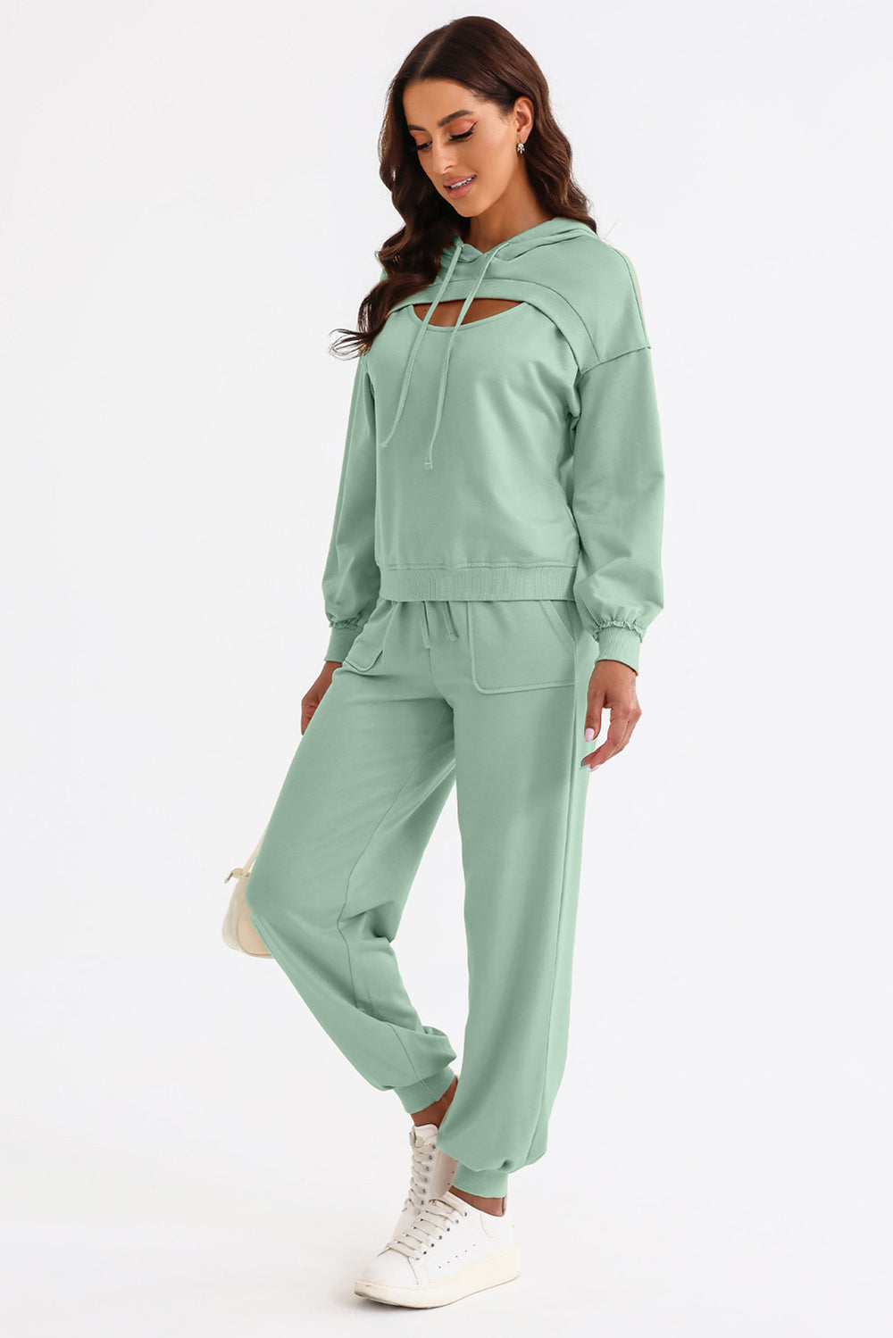 Get trendy with Cutout Drawstring Hoodie and Joggers Active Set - Activewear available at Styles Code. Grab yours today!