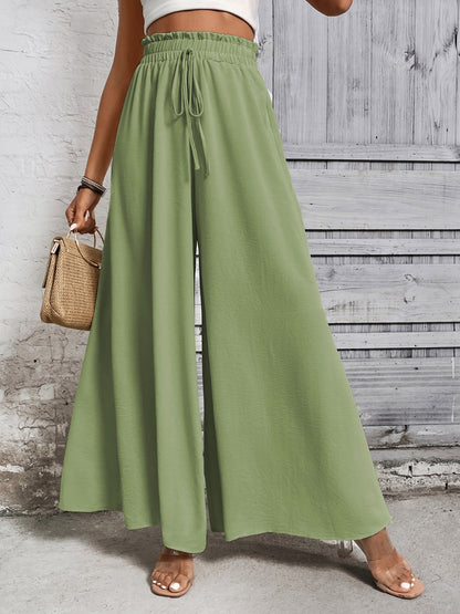 Get trendy with Honey Tied High Waist Wide Leg Pants - Pants available at Styles Code. Grab yours today!