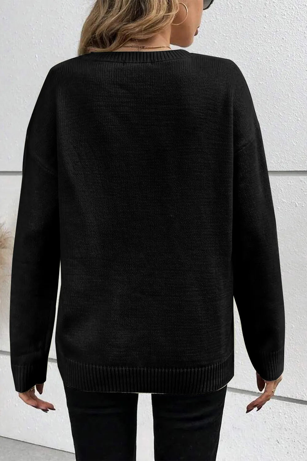 Get trendy with BOO Round Neck Long Sleeve Sweater -  available at Styles Code. Grab yours today!