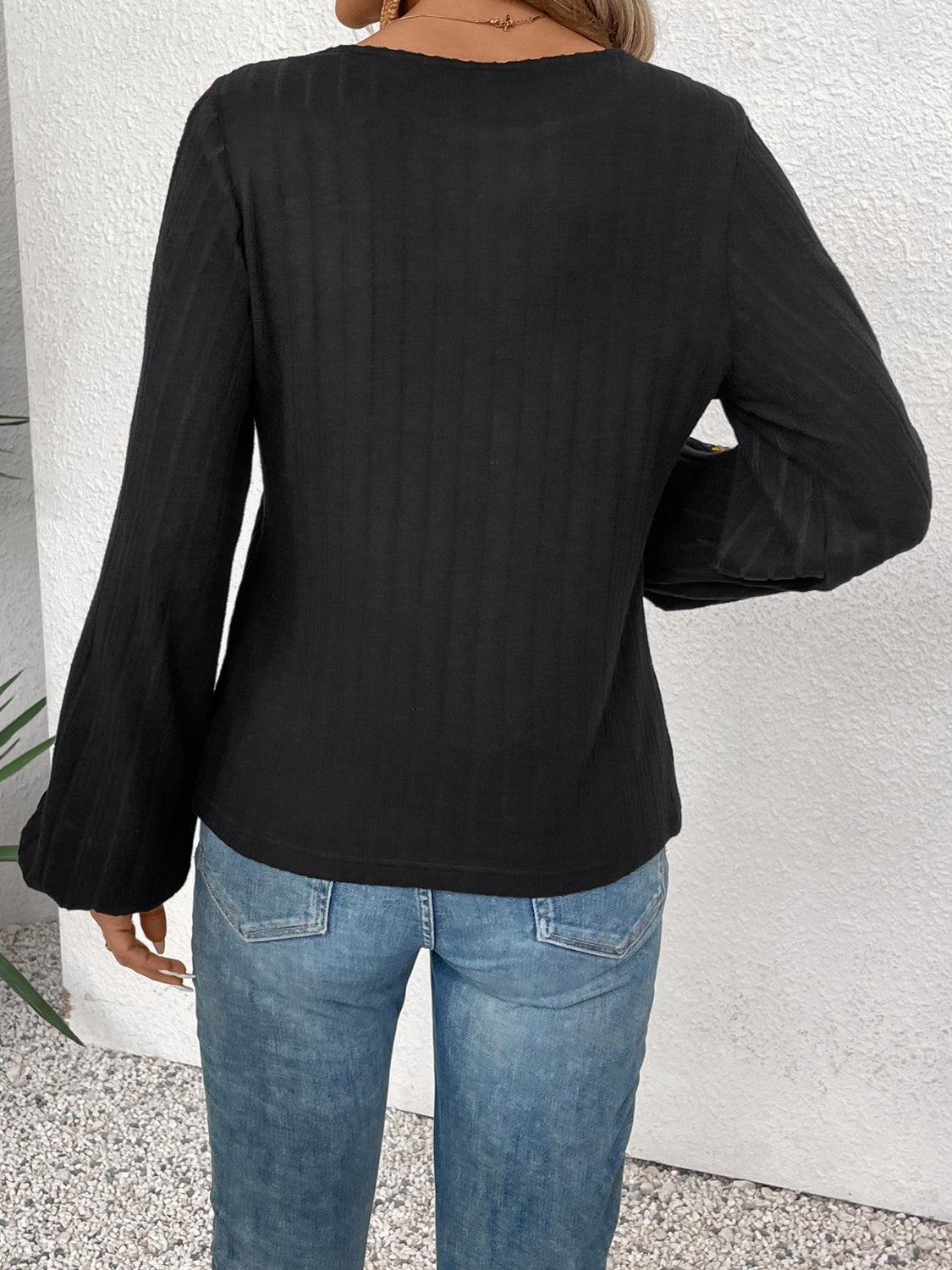 Get trendy with Embroidered Round Neck Long Sleeve Top -  available at Styles Code. Grab yours today!