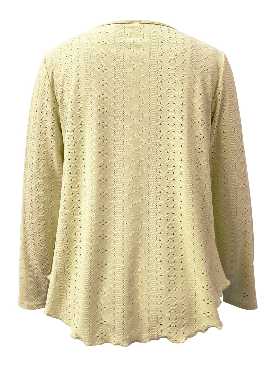 Get trendy with Eyelet Long Sleeve Blouse - Blouse available at Styles Code. Grab yours today!