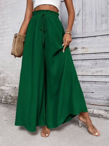 Get trendy with Honey Tied High Waist Wide Leg Pants - Pants available at Styles Code. Grab yours today!