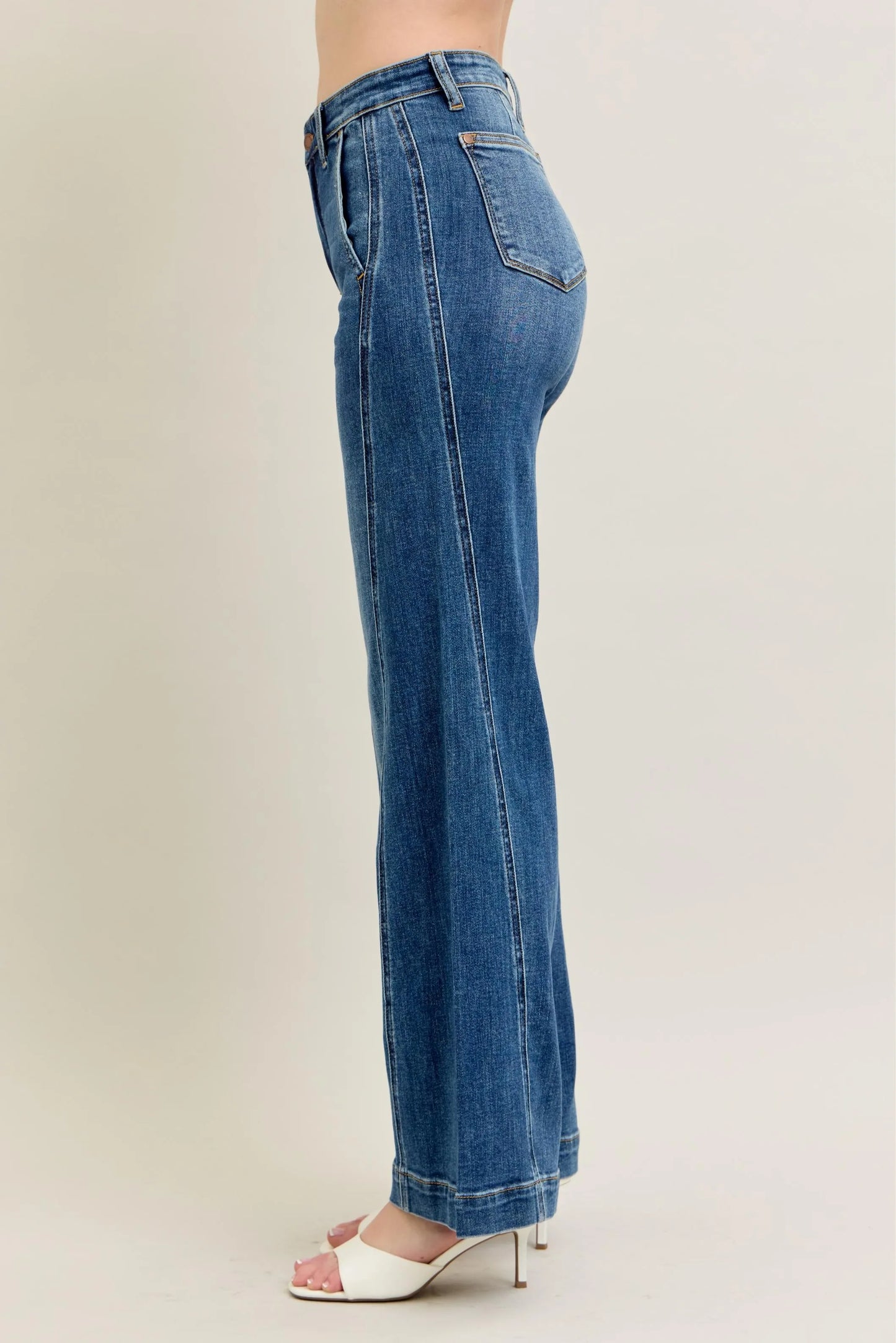 Get trendy with Full Size Wide Leg Jeans - Jeans available at Styles Code. Grab yours today!
