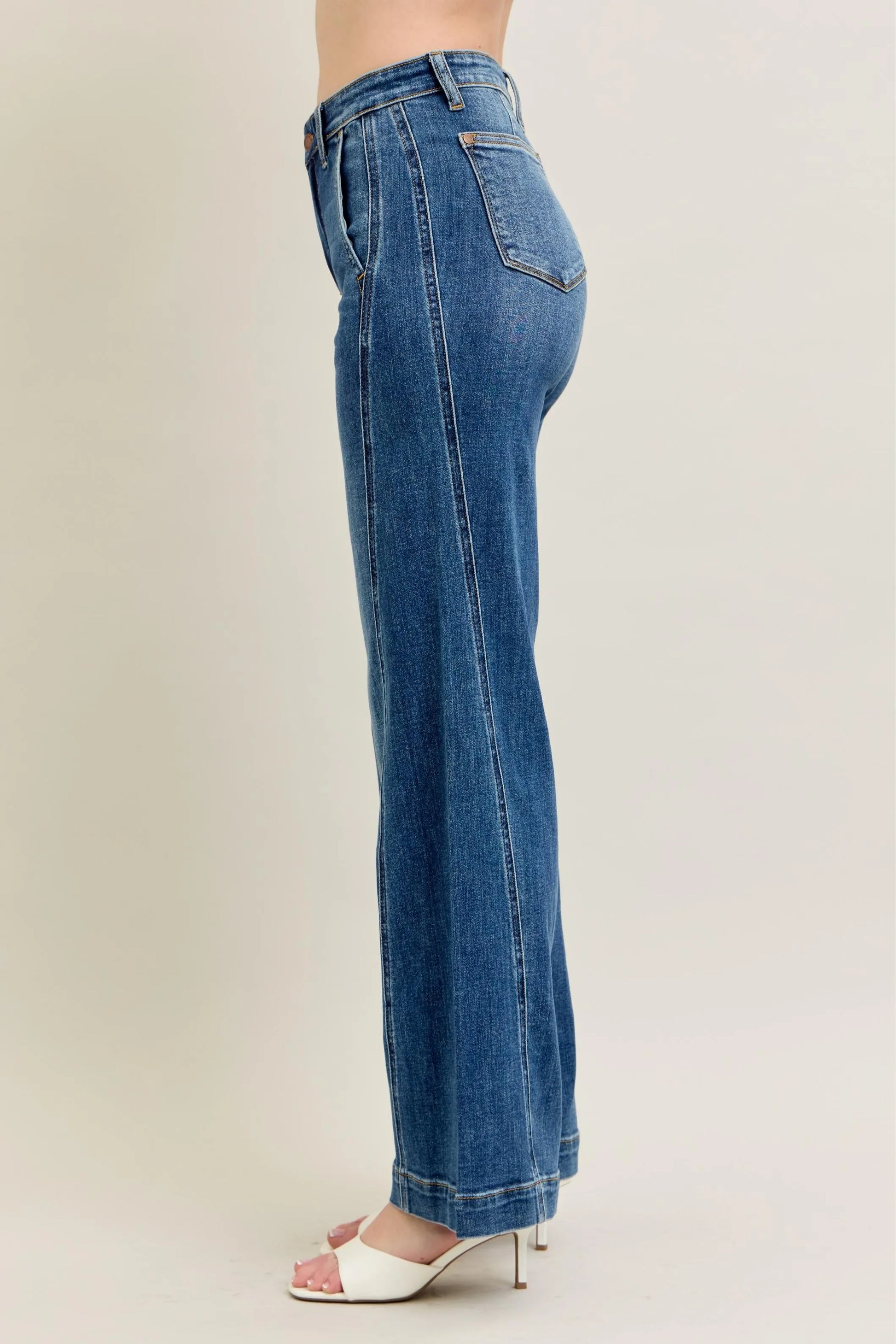 Get trendy with Full Size Wide Leg Jeans - Jeans available at Styles Code. Grab yours today!